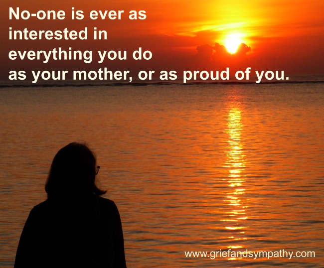 No-one is ever as proud of you as your mother.  Meme with sunrise.