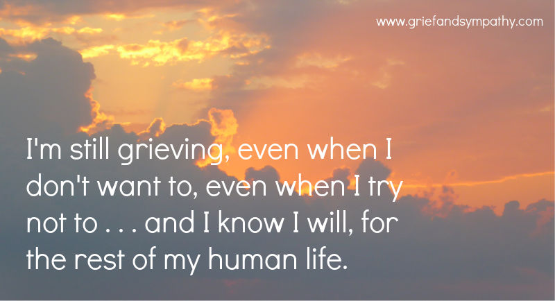 Quote about grieving - I'm still grieving . . . . and I know I will, for the rest of my human life.