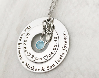 memorial necklace for loss of son